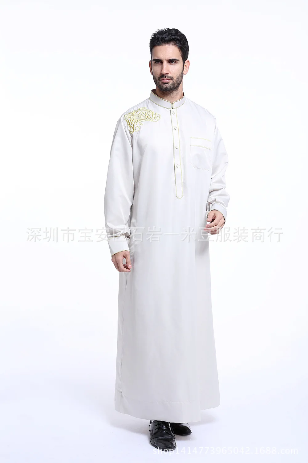

Islamic Mens Abaya Top New Arrival Adult Polyester Broadcloth Formal 2019 Muslim Arabia Middle East Men's Robes