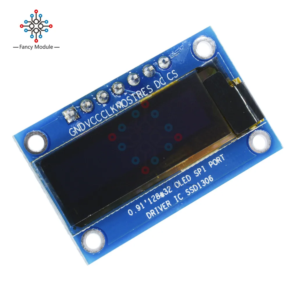 0 91 дюймовый SPI 128x32 синий OLED ЖК дисплей модуль DIY SSD1306 Драйвер IC DC 3 V 5V для Arduino
