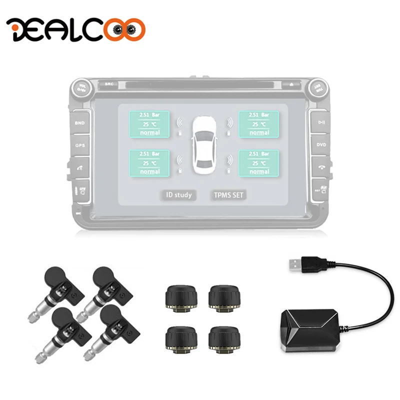 Dealcoo TPMS Android шин Давление мониторинга Системы Bluetooth Сенсор шины USB | Автомобили и