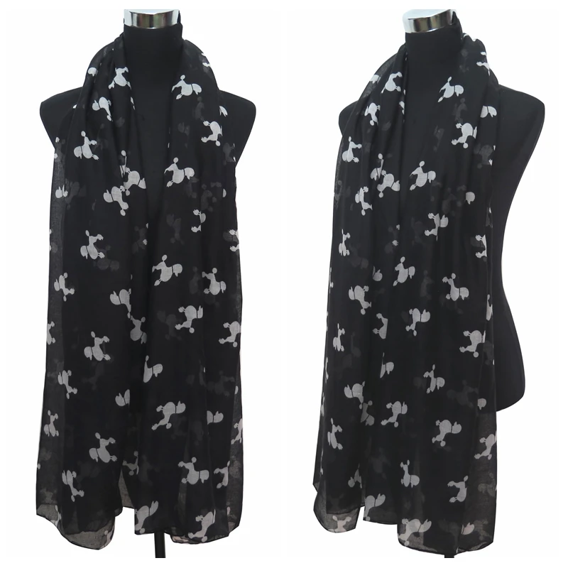 Большой женский шарф с принтом животных легкий мягкий шаль большого размера