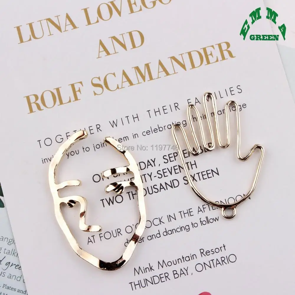 Новейший дизайн полый Макияж для лица рука золотой тон 10 шт. ожерелье браслет