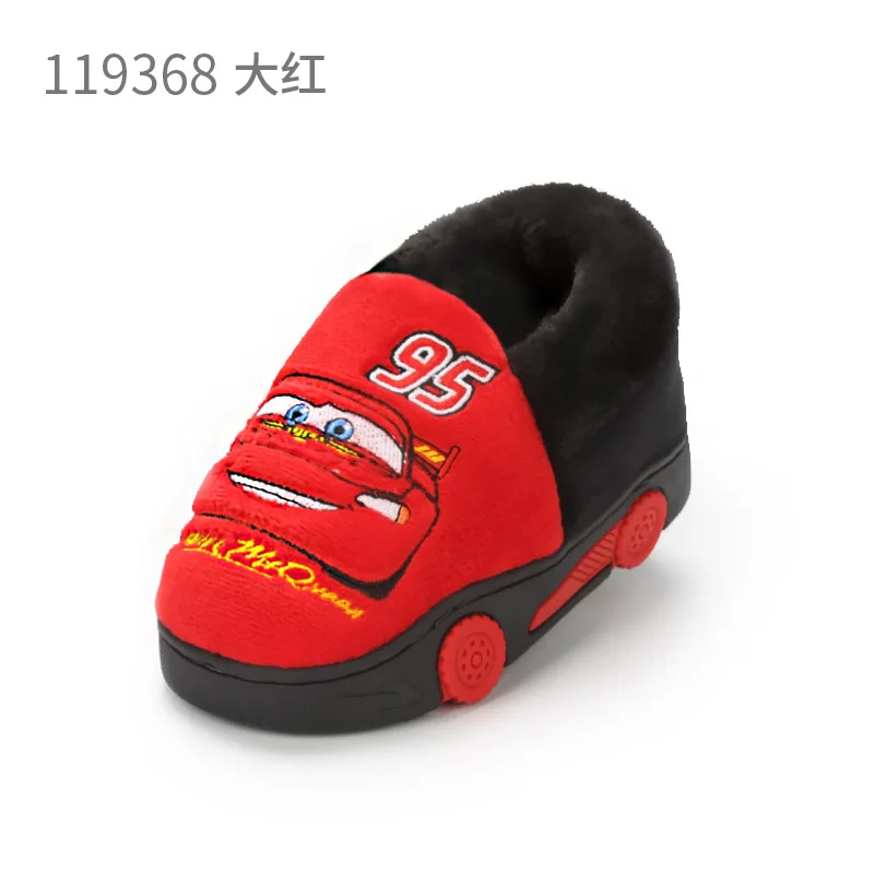 Disney/Детские хлопковые тапочки с машинками зимняя детская Нескользящая теплая