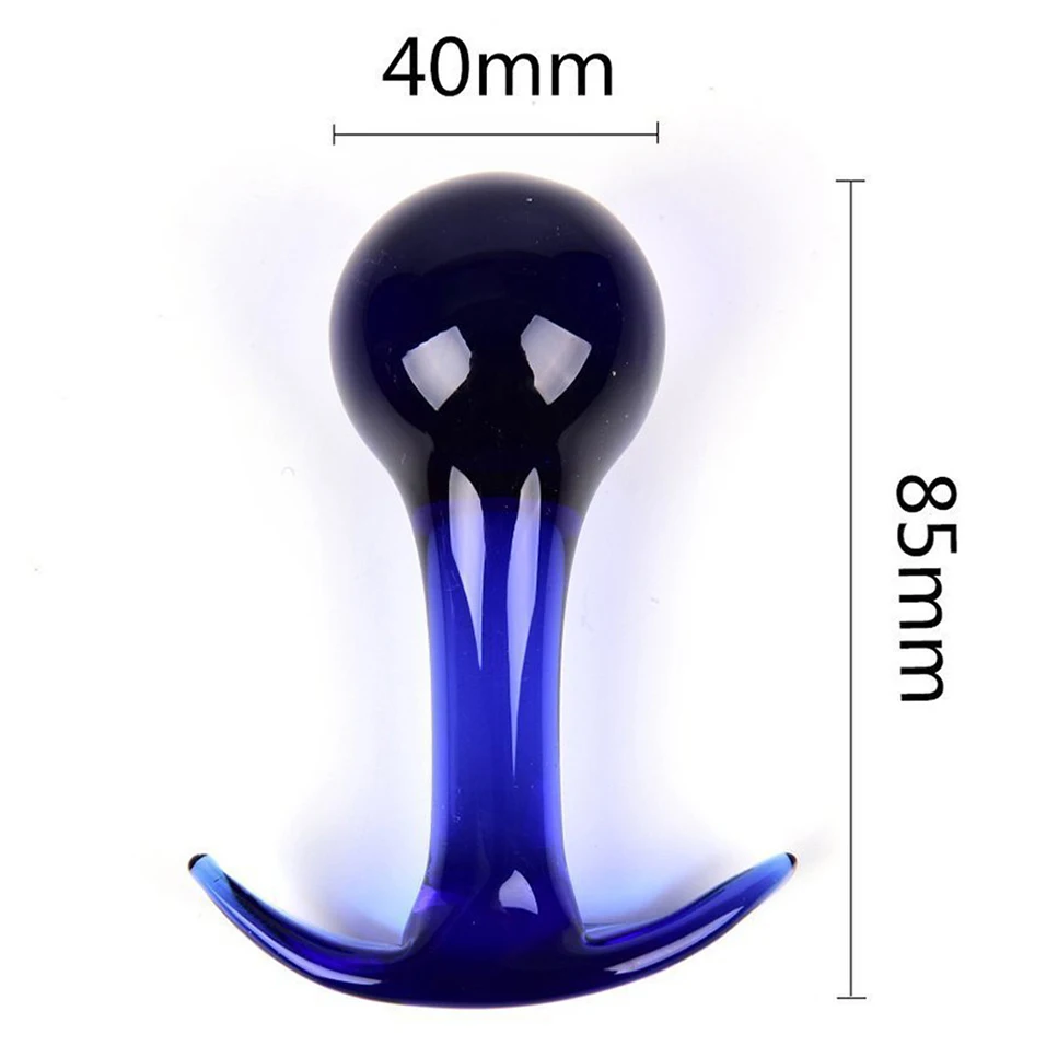 Анальная пробка camaTech Pyrex с голубыми кристаллами расширитель простаты массажер