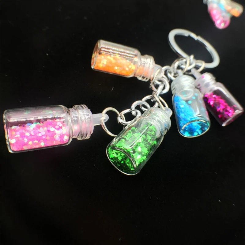 Цветная блестящая Звезда дрейф бутылка брелок 5 стеклянная брелоки для любовника