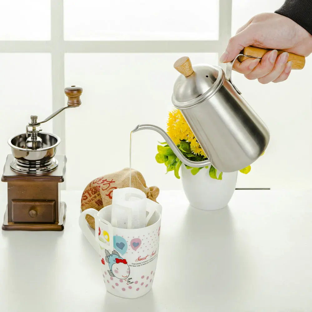 

650ml Gooseneck Spout Pour Over Coffee Pot Stainless Steel Coffee Drip Kettle