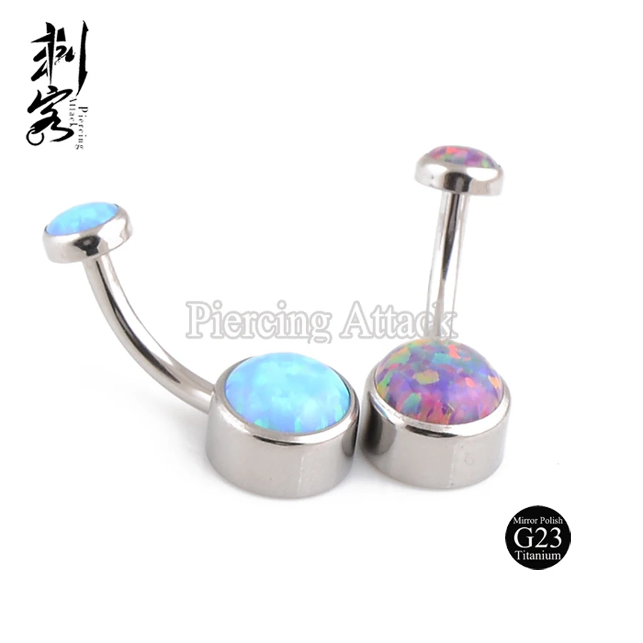 2019 новый тип 14g титановая внутренняя нить опал драгоценный камень кольцо для