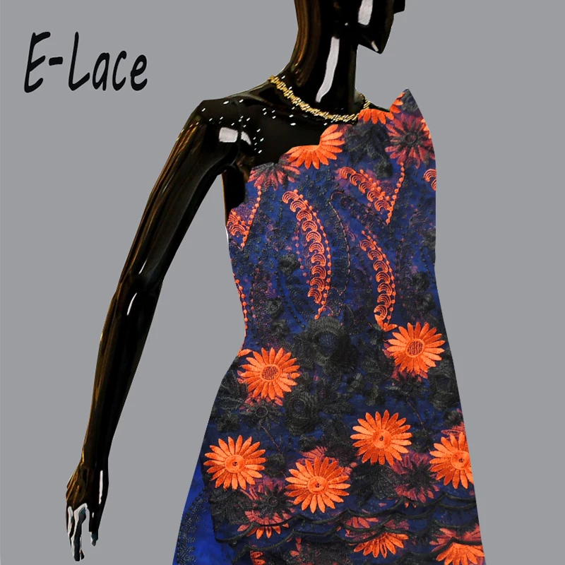 Красный цвет бисером французского кружева Высокое качество Африканский ткани