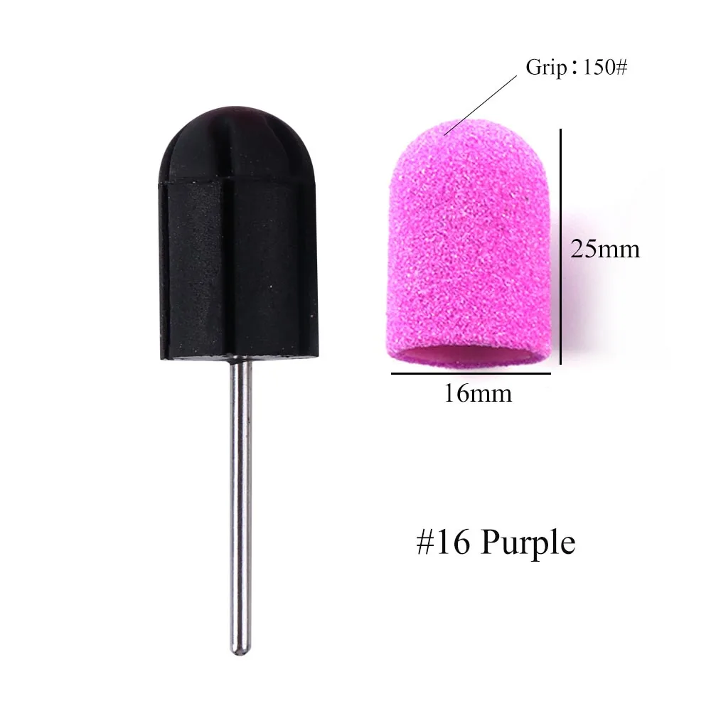 No.16 Purple 1 шт. шлифовальные колпачки электрическое сверло для ногтей 5 размер полосы средство для снятия УФ гель-лака для маникюра педикюра принадлежности для аппаратной обработки наборы CH725 - Цвет: No.16 Purple