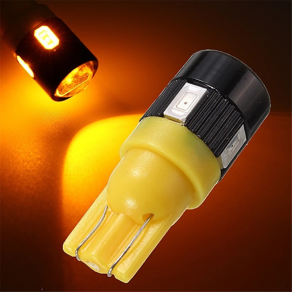 QCDIN 2X 6500K желтый светодиодный 6/5630/SMD DC 12V T10 5630 проектор лампа для чтения светильник