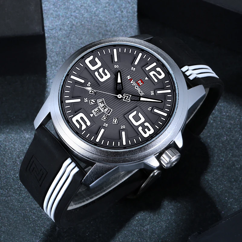Мужские часы NAVIFORCE Брендовые мужские водостойкие модные повседневные спортивные