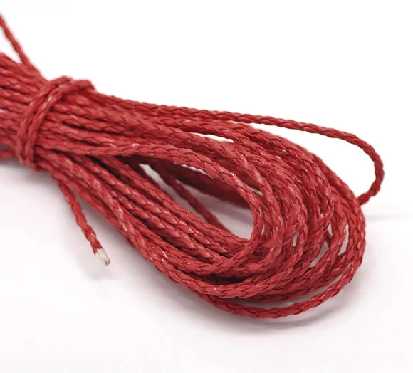 

Doreen Box Lovely 10M Red Braiding Leatheroid Jewelry Cord 3mm (B16912)