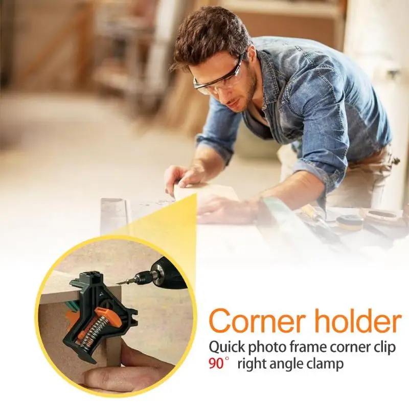 4pcs 90 Degree Right Angle Clamp Picture Frame Woodworking Corner Clamp Fixture Angle Clip Carpentry Furniture Repair Tools