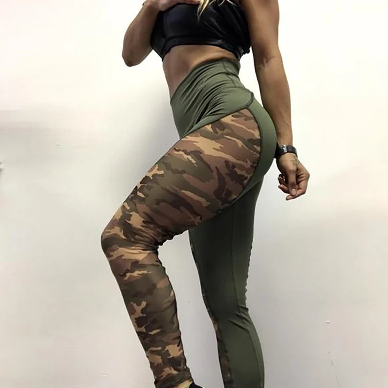 Женские камуфляжные леггинсы CHRLEISURE спортивные Леггинсы с высокой талией