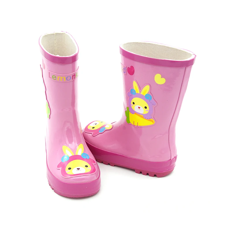

Children Rubber Cartoon Animals Pattern Rain Boots Waterproof Antiskid Mid-calf Kids Slip-on Boots