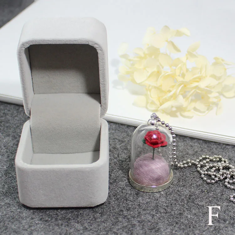 F With Silver Chain 1 шт. Маленький принц роза/le petit Prince/Роза маленького принца ожерелье/розовое ожерелье из террариума/подарок на день Святого Валентина - Окраска металла: F With Silver Chain