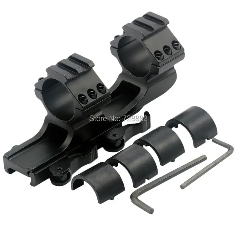 

25.4mm 30mm Double Scope Rings Dual Ring Cantilever Mount Picatinny Weaver Scope Rail Mount with QD Cam Locks Adapter