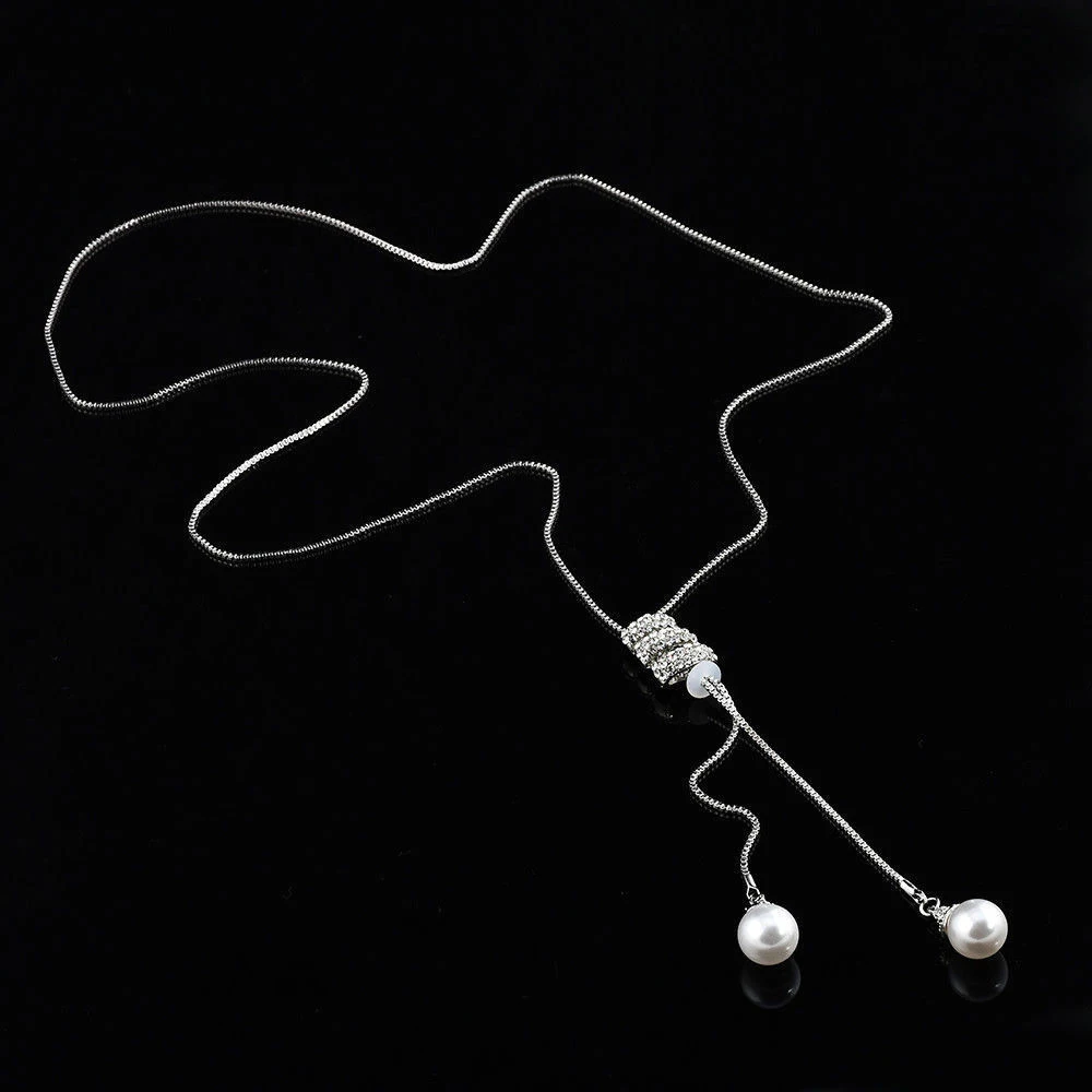 Модная подвеска-Шарм сплав стразы подвеска с кисточкой жемчуг длинная цепочка