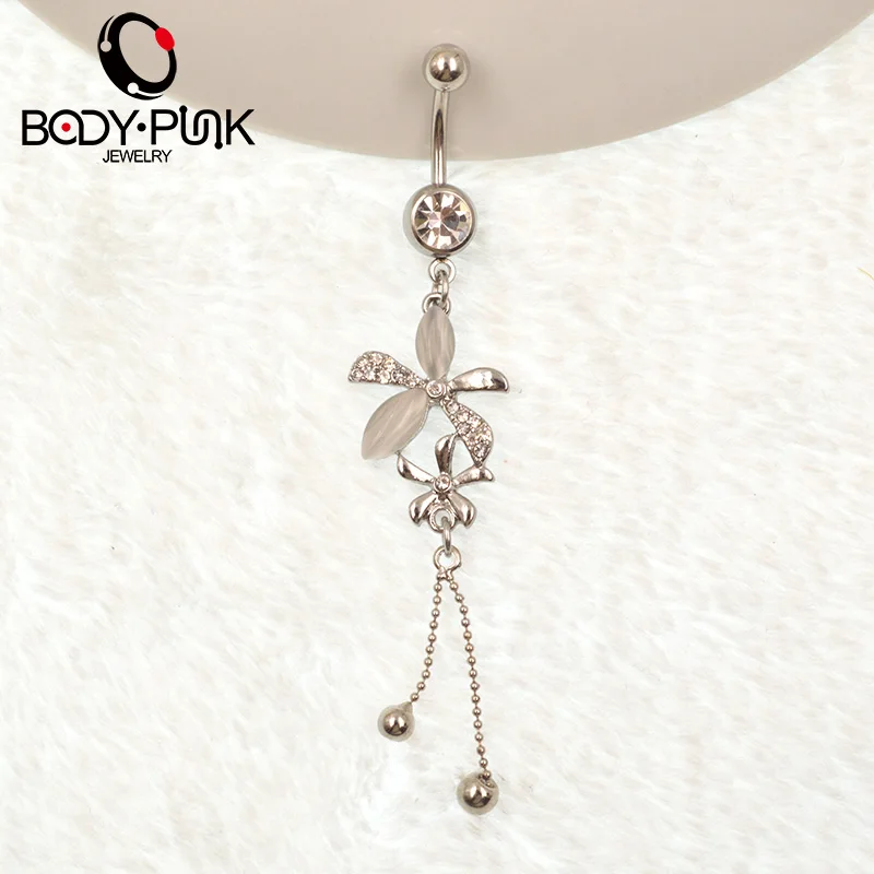 Кольцо для пирсинга пупка из нержавеющей стали с кисточками | Украшения и