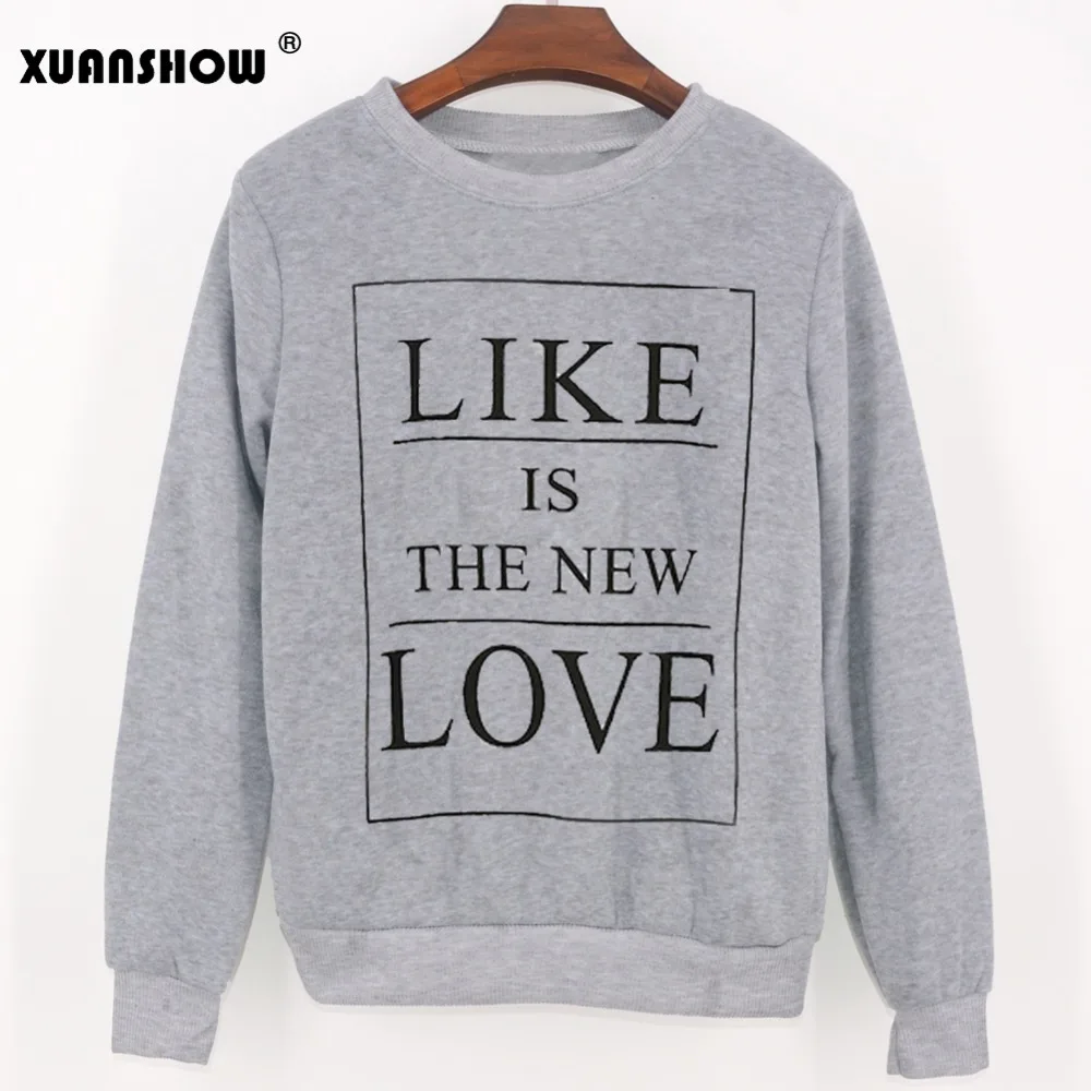 Новинка 2018 осенняя Женская толстовка LIKE IS New LOVE повседневные женские пуловеры с