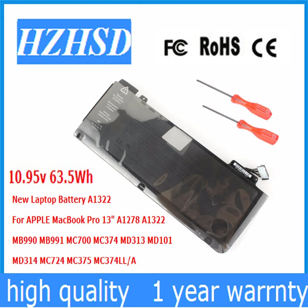 10 95 v 63 5 Новый оригинальный A1322 Аккумулятор для ноутбука APPLE MacBook Pro 13 &quotA1278( 2009-2012