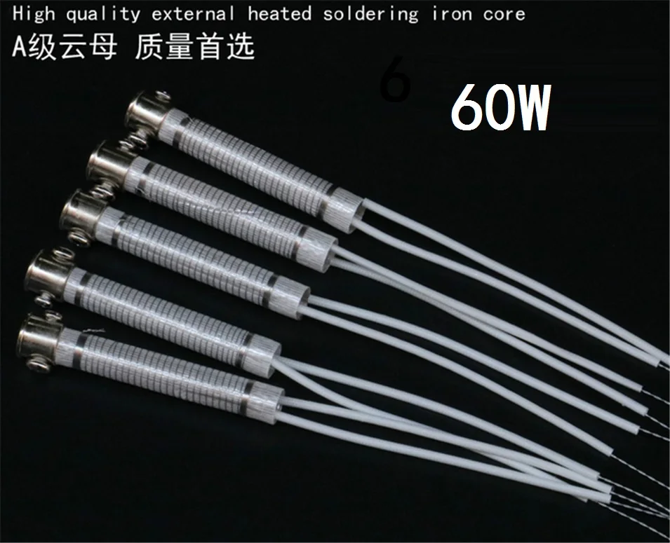 5pcs High Quality 220V 60W Soldering Iron Core Heating Element Replacement Spare Part Welding Tool Electric iron core | Инструменты