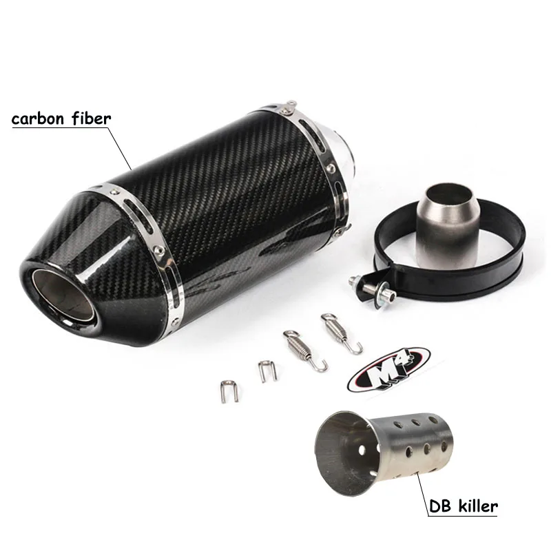38-51 мм Moto rcycle Carbon глушитель труба Exhuast escape moto 200cc 250cc 300cc 400cc 500cc 600cc 750cc R1 MT07 MT-09 R6 R3 |