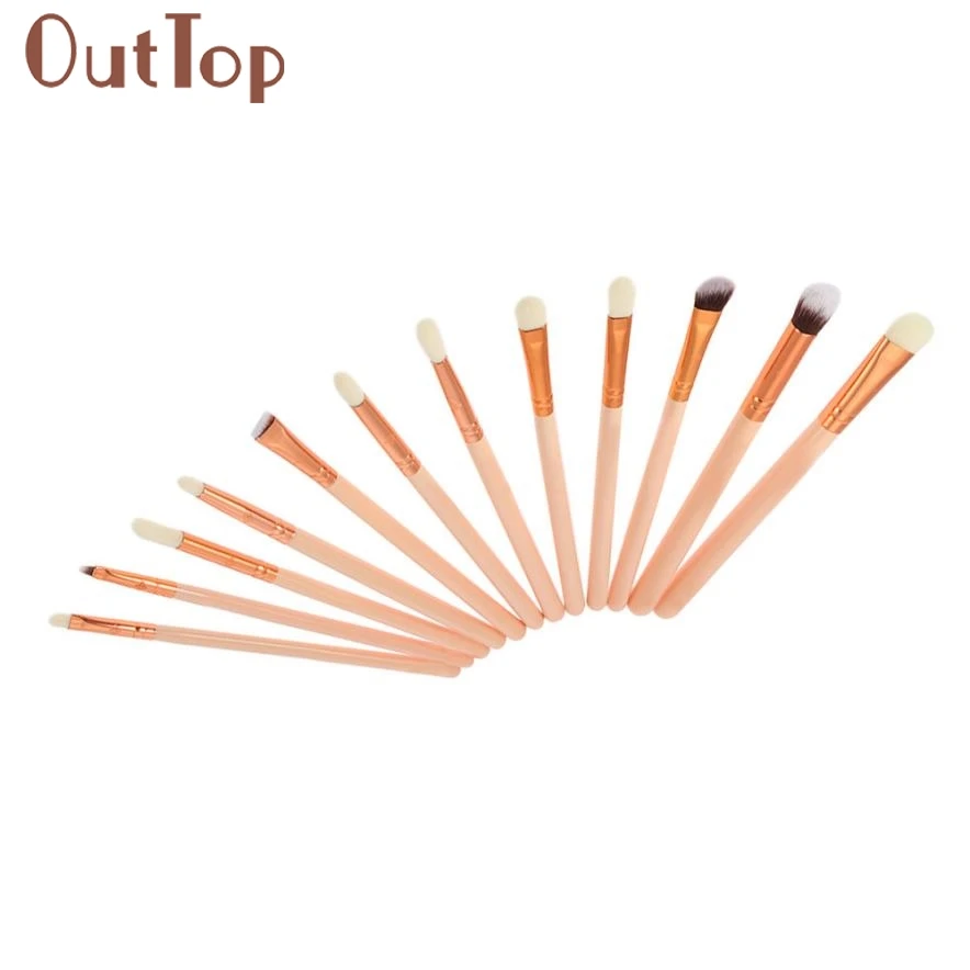 Новинка 2019 набор кистей для бровей и теней век из розового золота 12 шт. макияжа