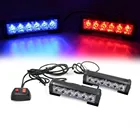 Красные и синие огни для 2х4 фута 2x6 светодиодный стробоскоп для автомобиля светильник Автомобильная ступица переднего решёточные Предупреждение светильник высокого Мощность Предупреждение Сигнальная лампа DC12V