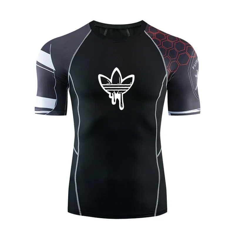 FUTUREOX бренд Herren фитнес-тренировочный sbekleidung Rashguard Топ 3D футболка с коротким рукавом MMA бег Бодибилдинг Топ - Цвет: GY03