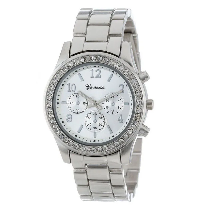 

Women's watches rose gold watch Faux Chronograph Quartz Classic Round Ladies Women Crystals Watch Relogio feminino