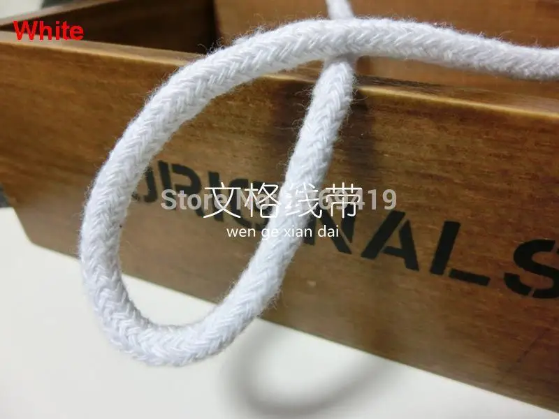6 мм 50 м/лот чистый хлопок закрученные шнуры 15 цветов тканая хлопковая веревка для