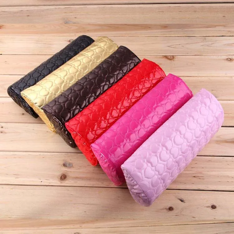 Полукруглая подушка для дизайна ногтей маникюра мягкая рук искусственная кожа