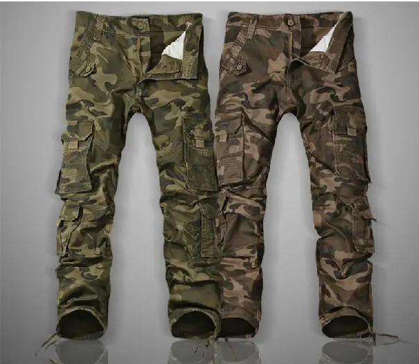Мужские камуфляжные брюки карго повседневные Длинные свободные в стиле милитари