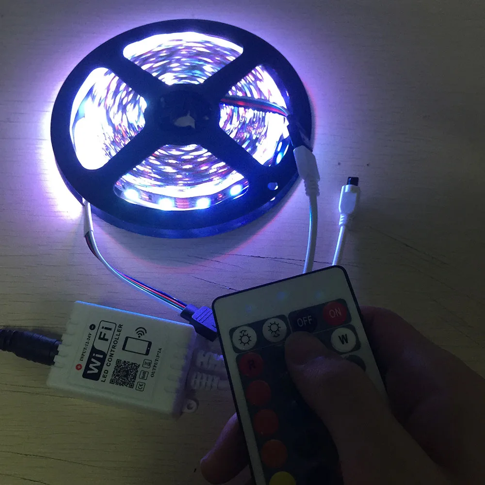 DC12 24V RGB Wifi LED контроллер android/IOS + 24Key ИК пульт дистанционного управления для SMD 5050 3528