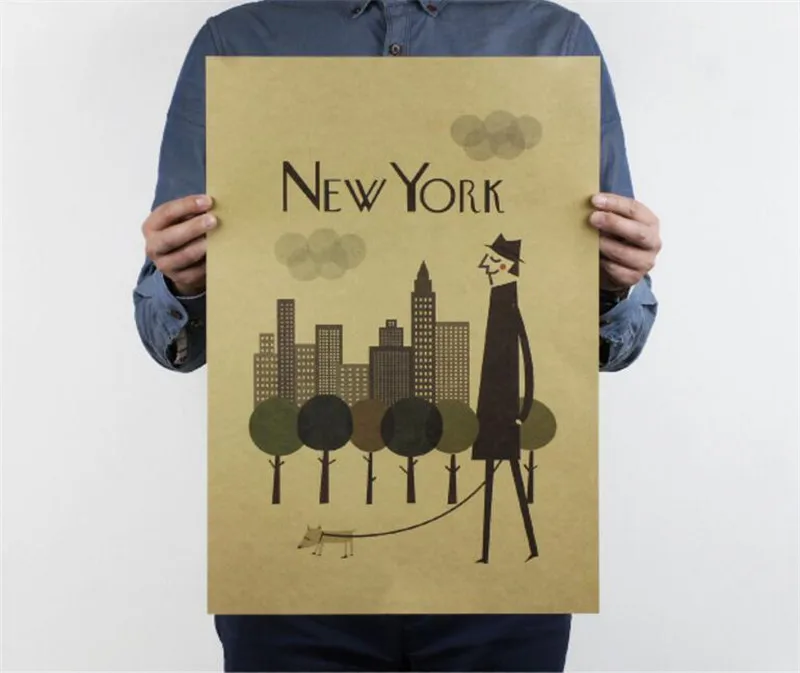 Винтажный креативный плакат для кафе бара Лондона Нью-Йорка Города Парижа