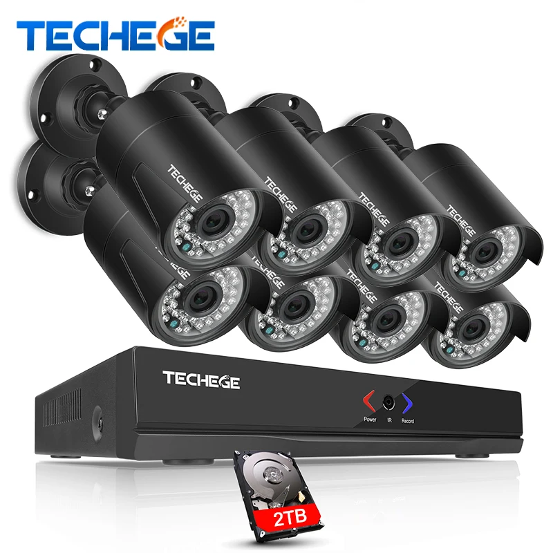 Techege 8CH NVR 960 P IP сети PoE Запись видео 1 3 м HD видеонаблюдения Камера Системы открытый