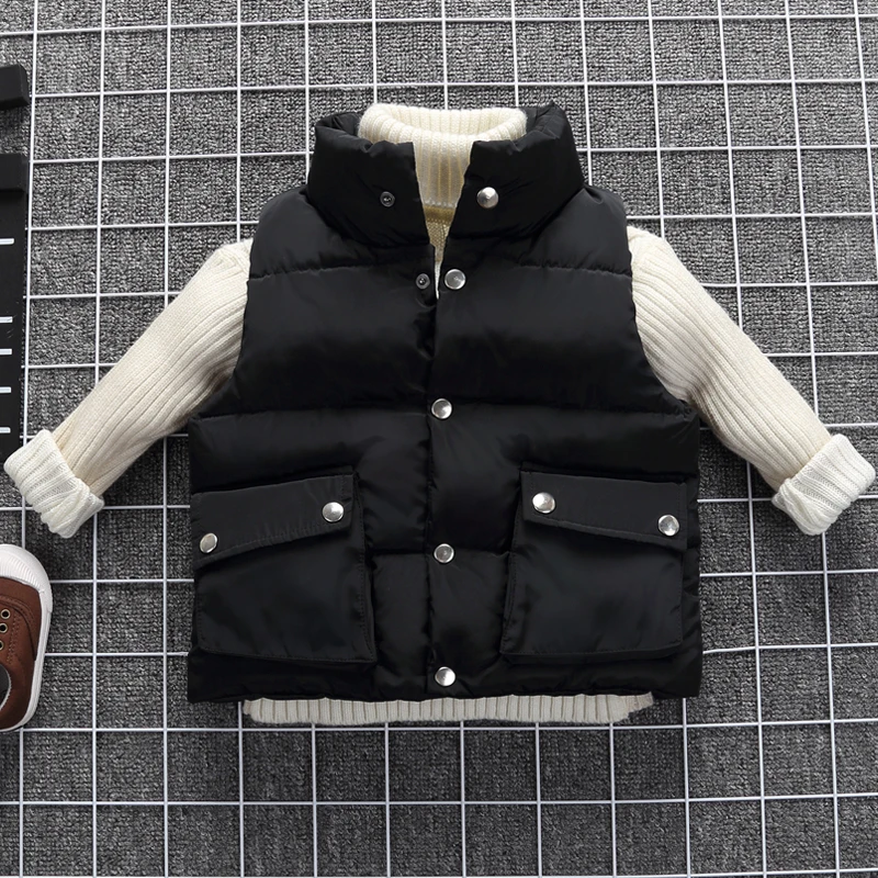 

2018 new winter Girls Kids boys Down cotton vest thick warm vest comfortable cute baby Clothes Children Clothing