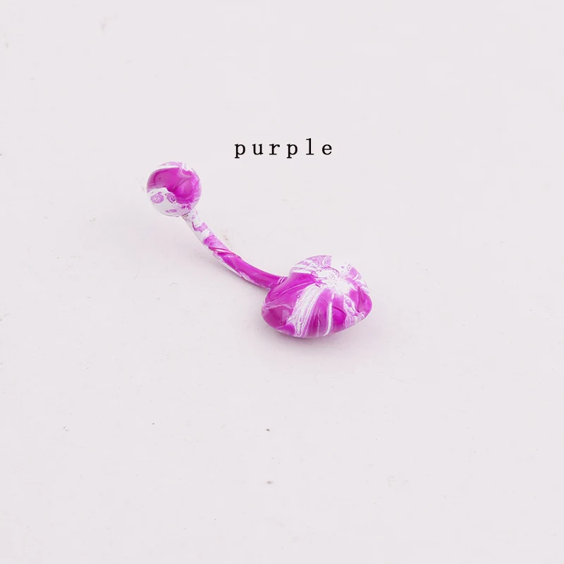 heart purple Sellsets, 1 шт., сердце и круг, форма, нержавеющая сталь, покрытие, пирсинг, ювелирные изделия, новая мода, пирсинг-серьги для пупка, кольца на кнопках - Окраска металла: heart purple