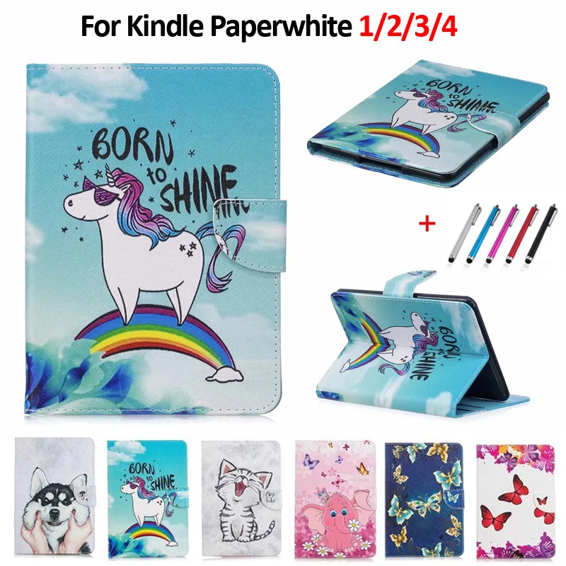 Чехол для Funda Amazon Kindle Paperwhite 1 2 3 чехол милый кот Единорог Панда Сова Капа для Kindle Paperwhite 4 Чехол Coque