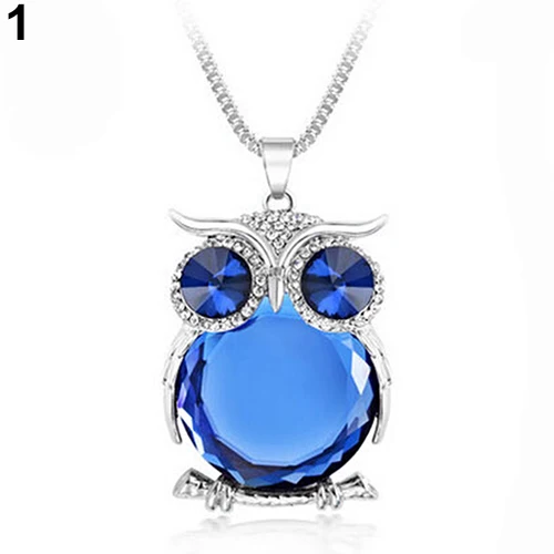 Bluelans женское ожерелье со стразами Сова Кристалл Подвеска животное длинный
