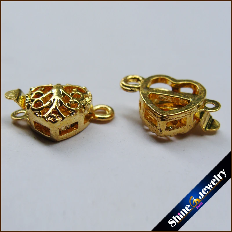 1 нить серебряное и золотое покрытие сердце филигранная коробка для цветов