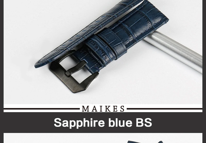 MAIKES 22 24 26 дизайн ремешок для часов черный коричневый синий телячья кожа ремешок для часов аксессуары для часов Ремешок для часов Panerai