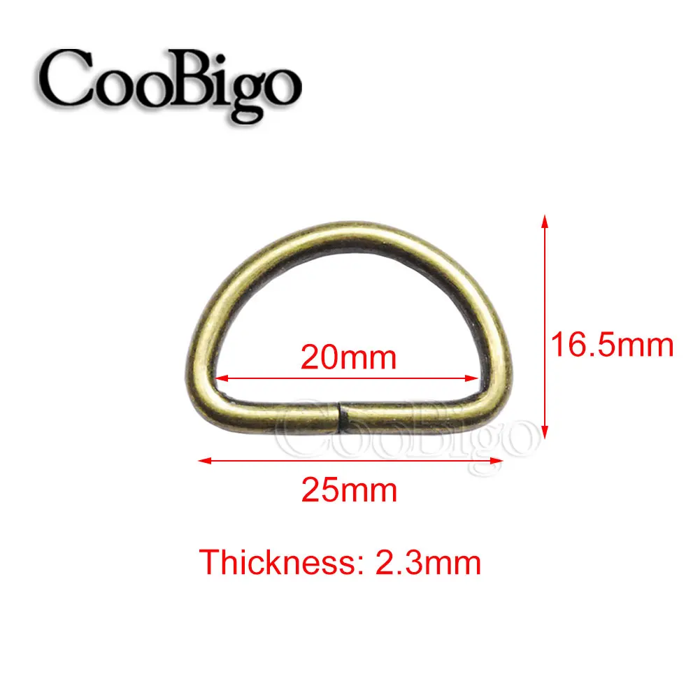 20mm Antique Bronze 10 шт. в упаковке 3/"~ 1" D кольцо металлическая пряжка ЛЯМКИ рюкзак сумка Запчасти кожевенное ремесло ремень ошейник для домашних животных Швейные аксессуары 5 размер Pic - Цвет: 20mm Antique Bronze