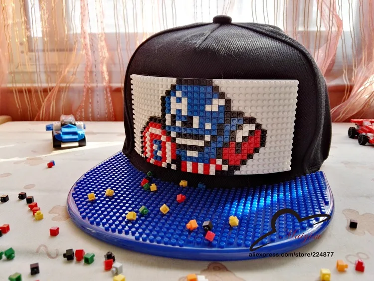 Бейсбольная кепка Pokemon Go Brick Pikachu, бейсболка в стиле хип-хоп, Кепка Snapback для мужчин и женщин, кепка со съемными блоками