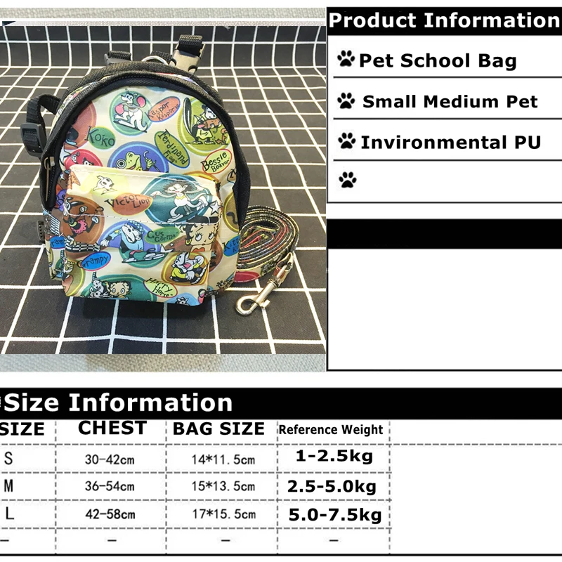 Трехцветная упаковка для собак и кошек с поводком сумка крутой плюшевый ходячий