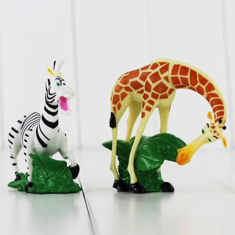 4 шт./лот Фильмы и ТВ мадагаскарский Алекс Глория Марти Мелман ПВХ экшн фигурка