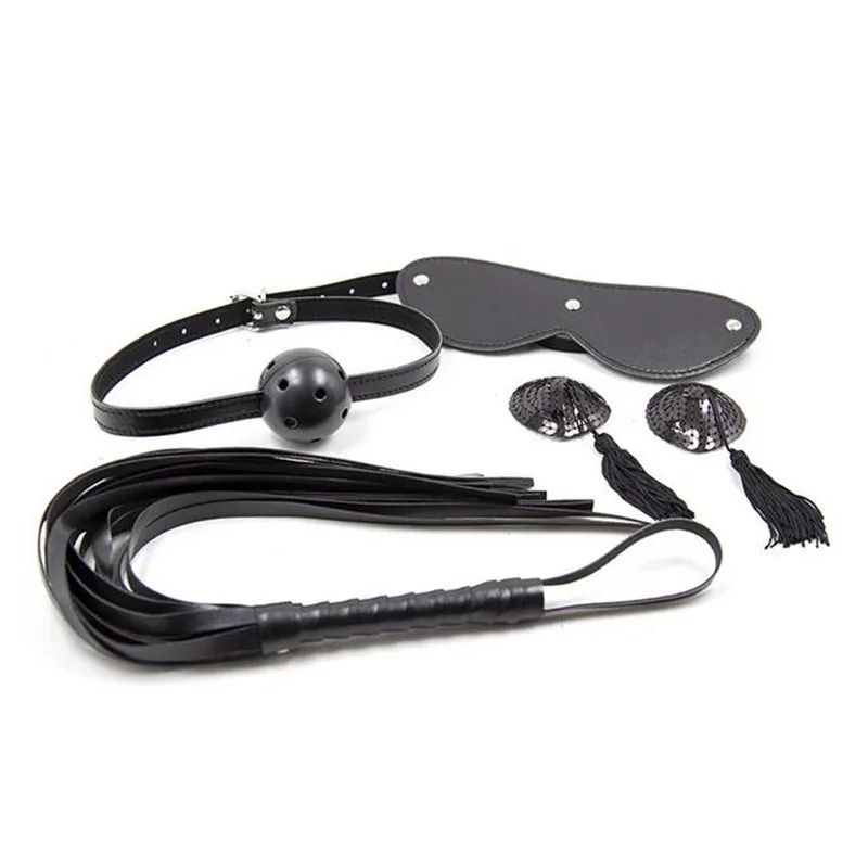 Новинка секс-игры для взрослых 4 шт./компл. Фетиш зажимы сосков мяч кляп плетка