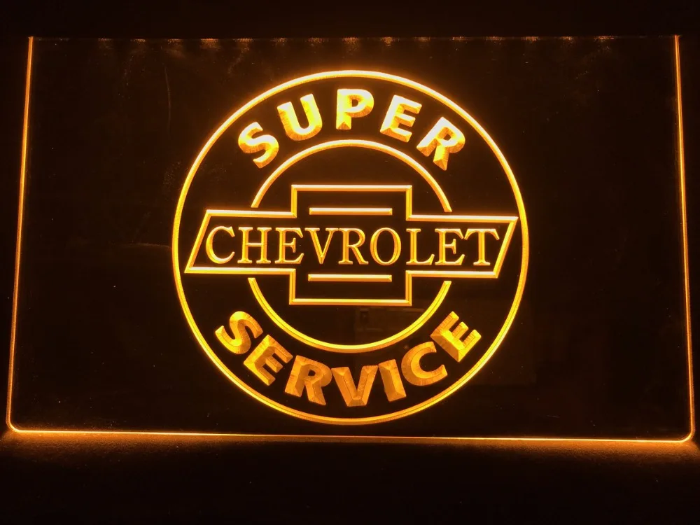 R080 супер Chevrolet Услуги светодиодный неоновый светильник знаки|Таблички и знаки| |