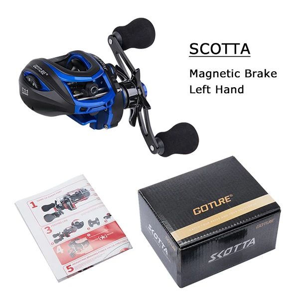 Magnetic-Left Goture SCOTTA катушка для ловли на приманку, двойной тормоз, 8 кг, Макс. Драг 7,1: 1, мулинет, катушка для ловли на приманку, катушка для ловли карпа, баса - Цвет: Magnetic-Left