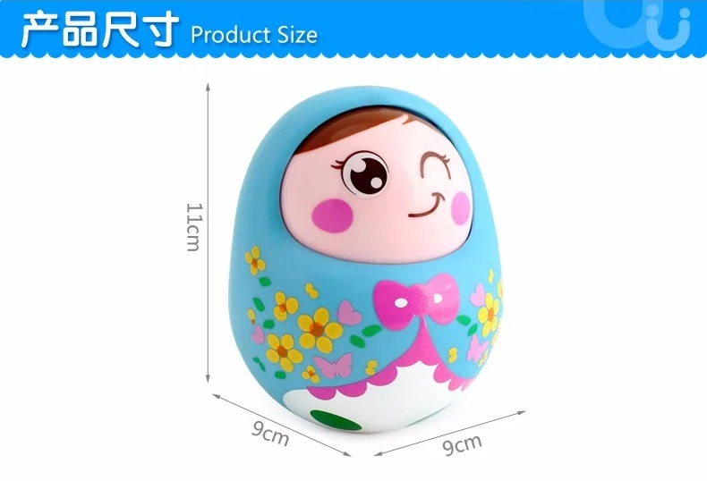 Cartoon Tumbler Doll Roly-poly Mobile Musical Baby Rattles Toys For baby toys for babies Mini Girl Toy Matlyoshka doll |